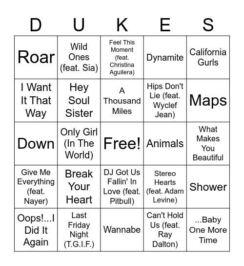 (5) CFC Bingo Playlist Bingo Card