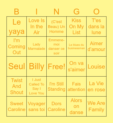 Bingo musical Bingo Card