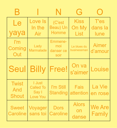 Bingo musical Bingo Card