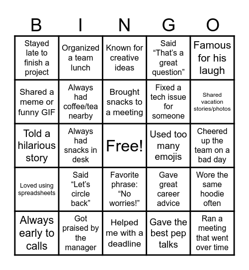 All about James! Bingo Card