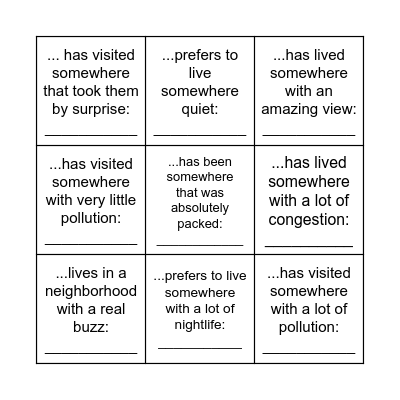 Find a person who... Bingo Card