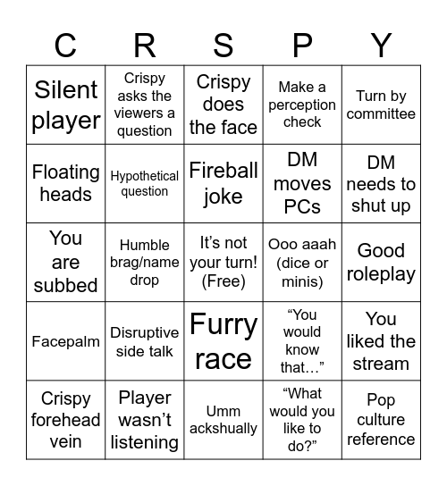 Unsolicited Advice Bingo Card