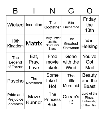 Scene It Bingo Card