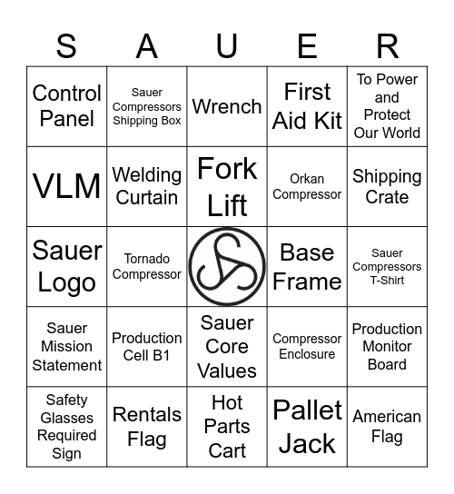 Sauer Compressors USA Bingo Card