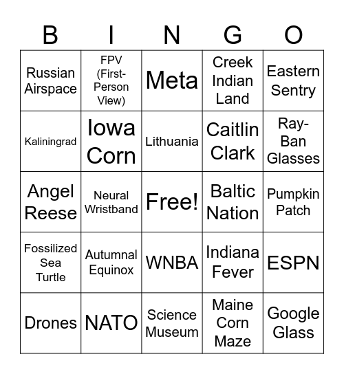 CNN 10 9/22/25 Bingo Card
