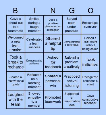 Culture BINGO Card