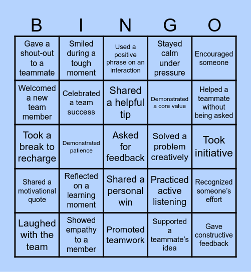 Culture BINGO Card