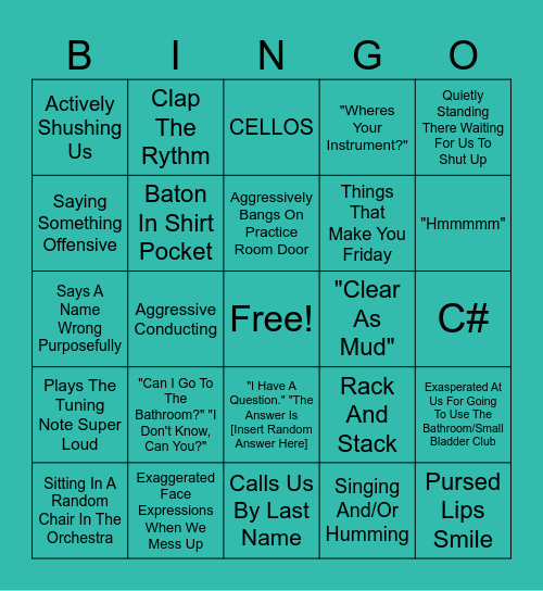 MR DAVIS BINGO WOOOOOOOOO Bingo Card
