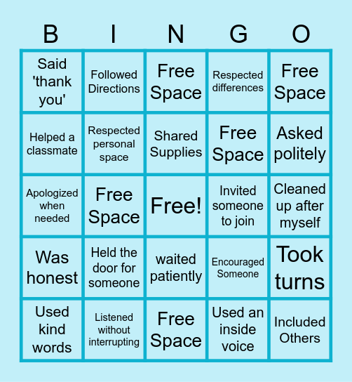 Respect BINGO Card