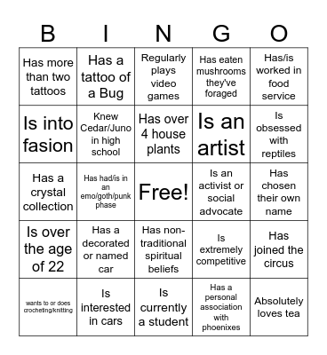 Find someone who... Bingo Card