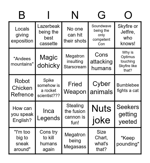 Fire on the Mountain Bingo Card