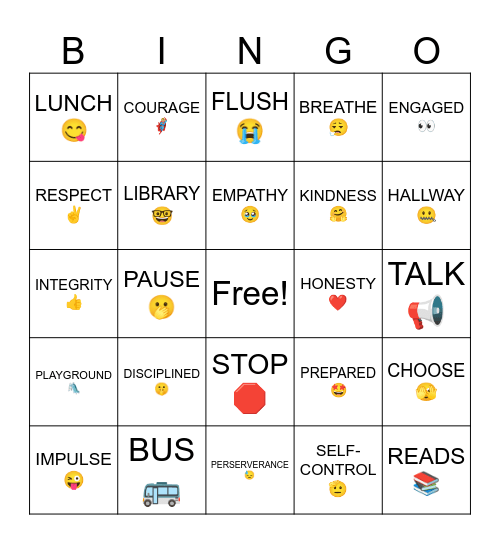 Five Star P.R.I.D.E. Bingo Card