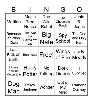 Book Bingo Card