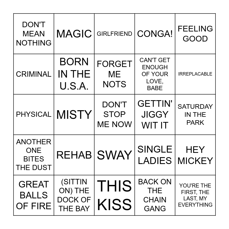 SEPTEMBER Bingo Card