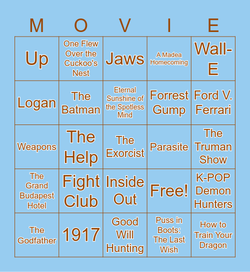 Movie Bingo Card