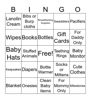 Showers-Pioch Bingo Card