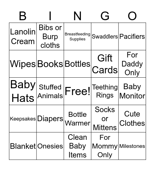 Showers-Pioch Bingo Card