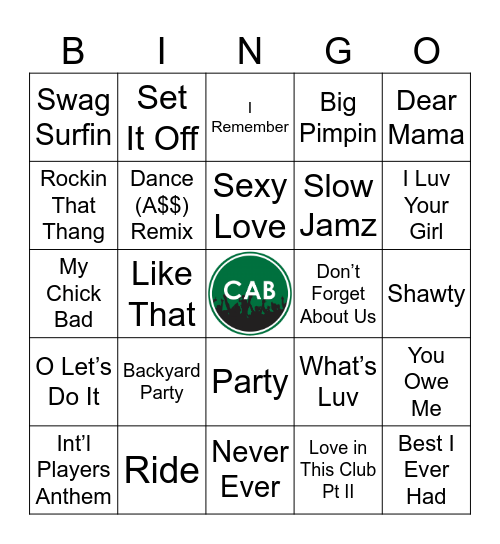 Music Bingo: R&B Edition (2) Bingo Card