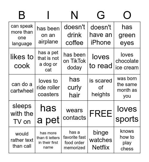 Find Someone Who - Coastal Plains 2 Bingo Card