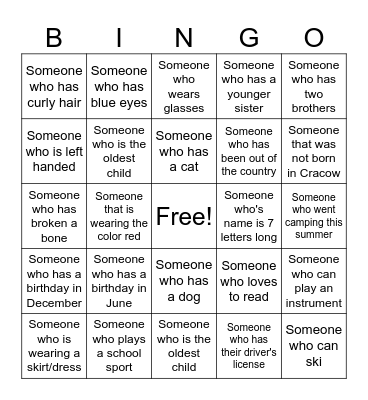 Who.....?! Bingo Card