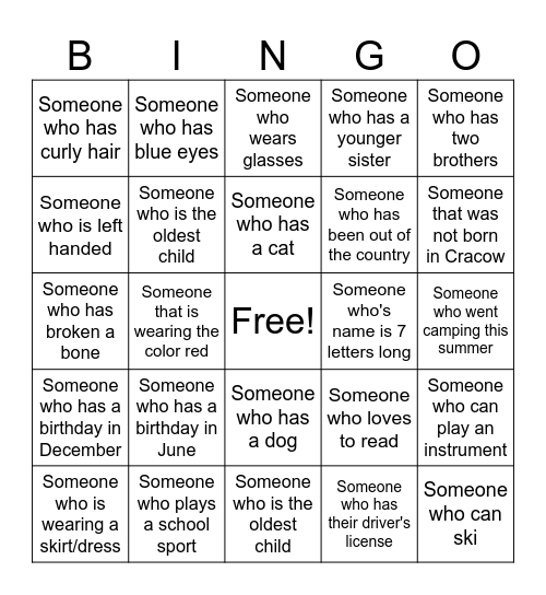 Who.....?! Bingo Card