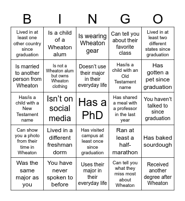 Find Someone Who: Bingo Card