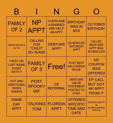 SKY BLUE OCTOBER BINGO Card