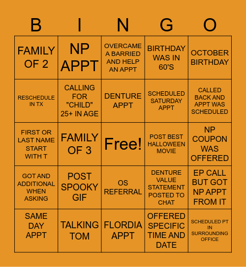 SKY BLUE OCTOBER BINGO Card