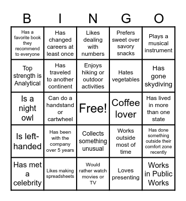 GYG Quarterly Bingo Card