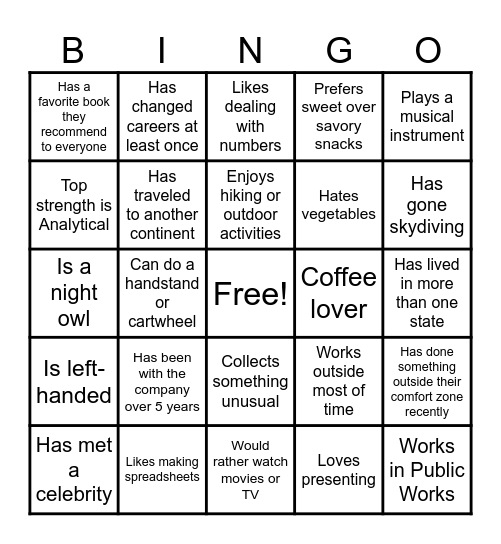 GYG Quarterly Bingo Card