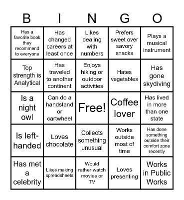 GYG Quarterly Bingo Card