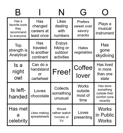 GYG Quarterly Bingo Card