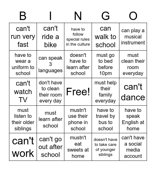 Find someone who Bingo Card
