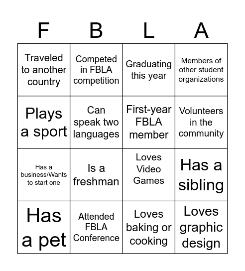 FBLA Guess Who Bingo Card