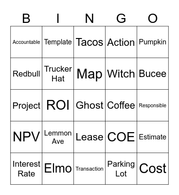 E2E Bingo Card