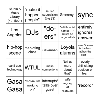 McHugh/Forum Bingo Card