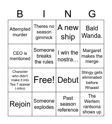 Tea 7 Bingo Card