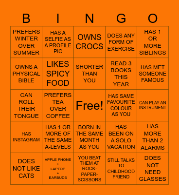 CICC BINGO! - GET TO KNOW! Bingo Card