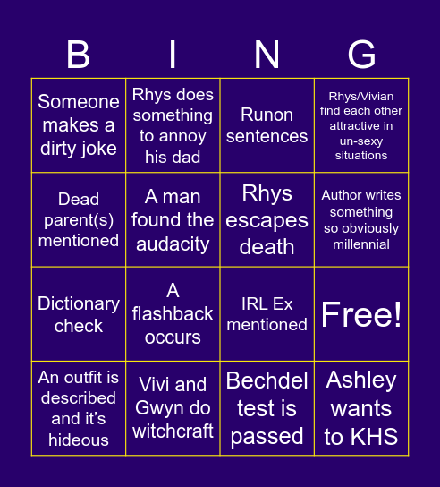 The Ex Hex : Chapter 6-10 Bingo Card