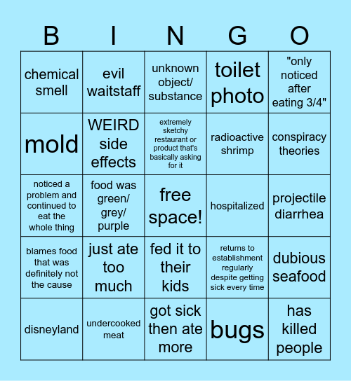 iwaspoisoned dot com Bingo Card