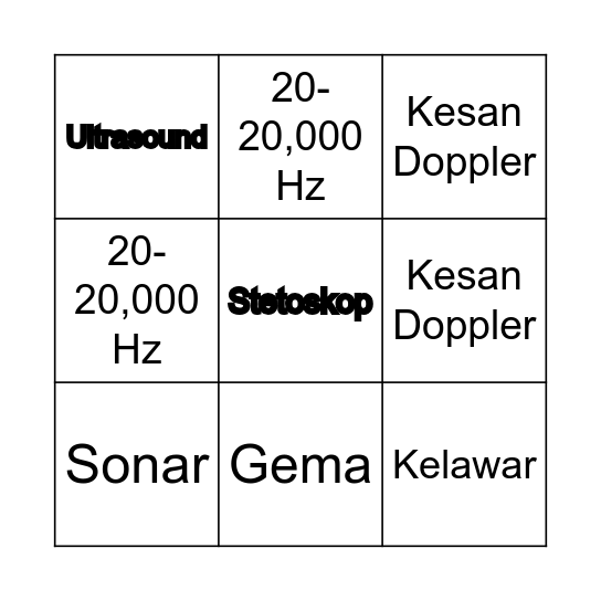 Bingo Bunyi ! Bingo Card