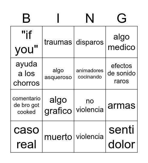 zack d films bingo Card