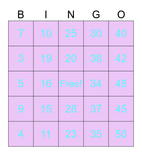 Use me pls 67 Bingo Card