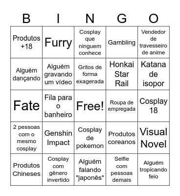 Matsuri Bingo Card