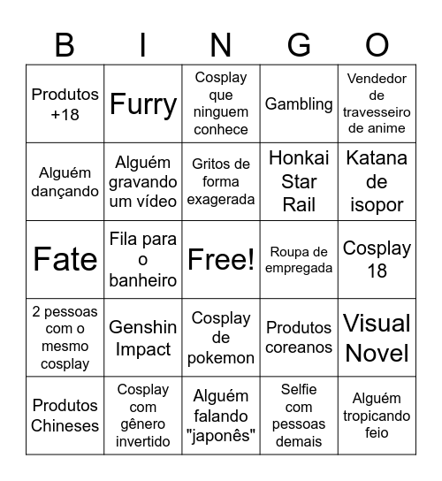 Matsuri Bingo Card