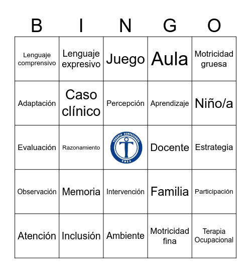 TERAPIA OCUPACIONAL EN EDUCACIÓN Bingo Card