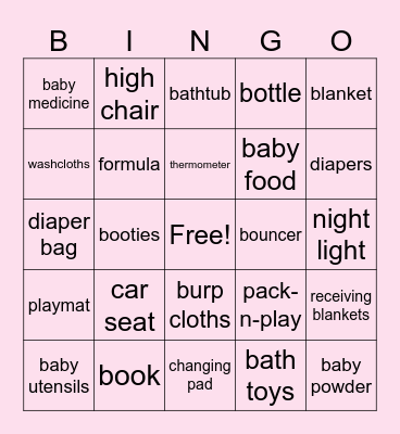 A Little Pumpkin is on her Way! Bingo Card