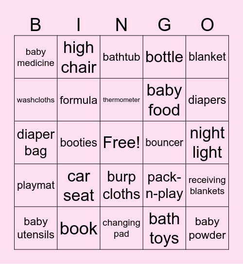 A Little Pumpkin is on her Way! Bingo Card