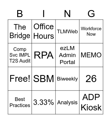 TIC Bingo Card