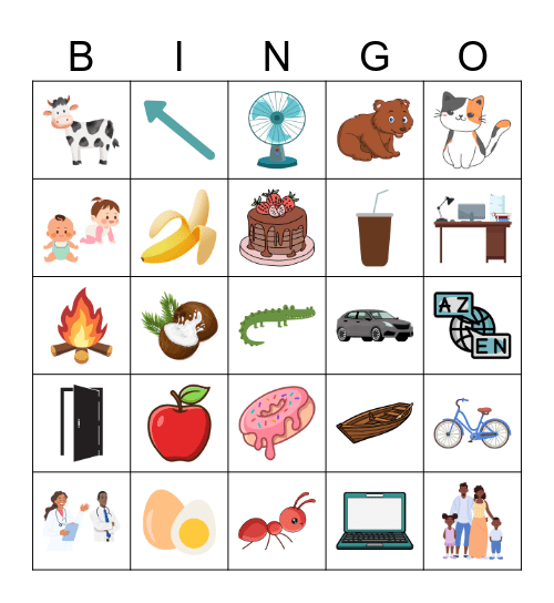 Letters A B C D E F Bingo Card